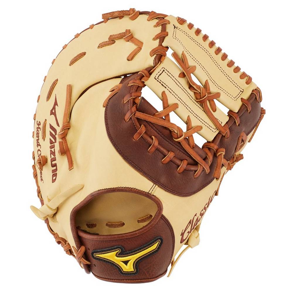 Panske Catchers Mitt Mizuno Classic Pro Soft First Base 12.5" Baseball Hnedožltý Vypredaj NUGC27918
